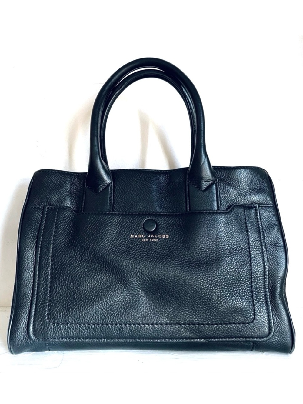 Marc Jacobs Black Leather Empire City Leather Structured Top Handle Tote Bag